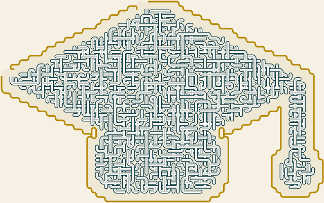 Graduation Cap — 75×48 square 미로