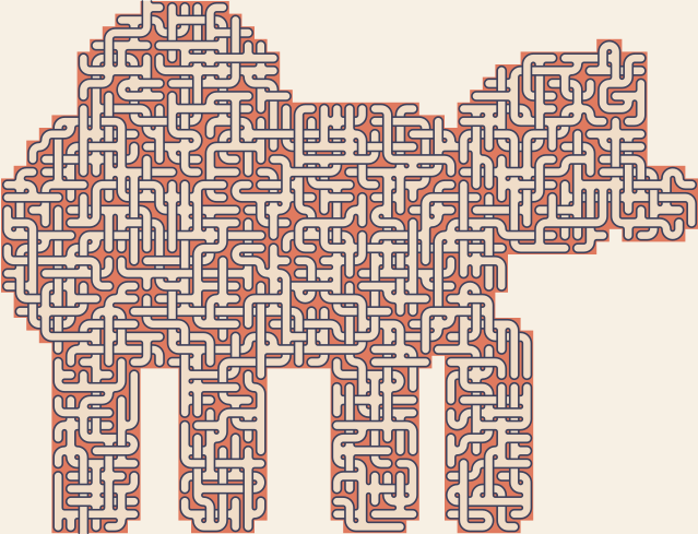 Walking Bear — square-Labyrinth 61×48