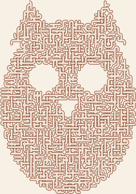 Perched Owl — square-Labyrinth 48×66