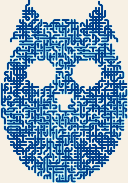 Perched Owl — square-Labyrinth 48×66