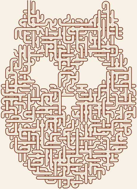 Perched Owl — square-Labyrinth 35×48