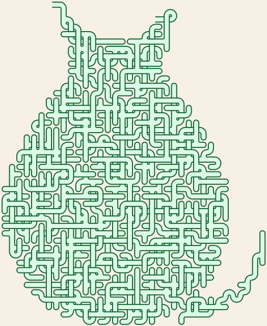 Sitting Cat — square-Labyrinth 40×48