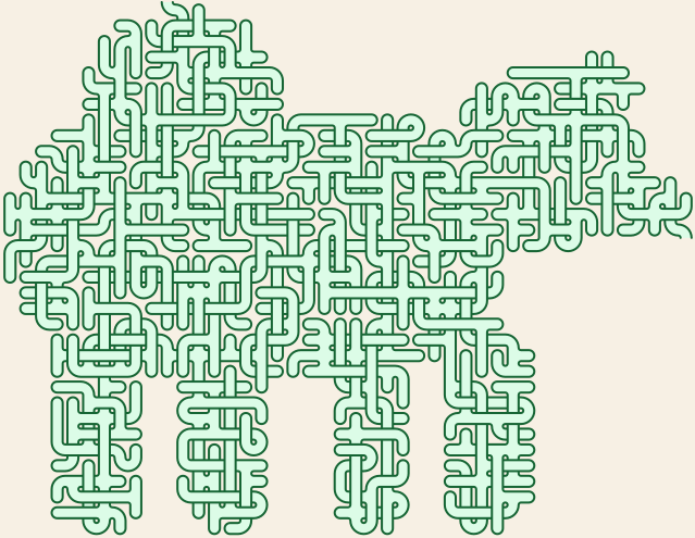Walking Bear — square-Labyrinth 48×38