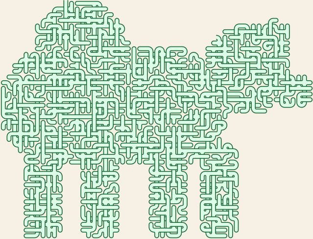 Walking Bear — square-Labyrinth 61×48
