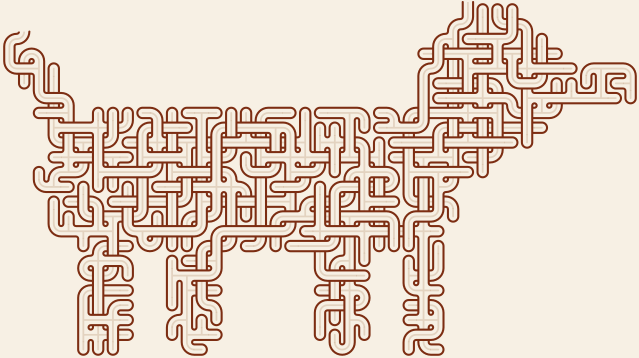 Dachshund — square-Labyrinth 48×28