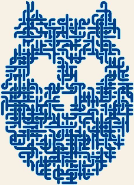 Perched Owl — square-Labyrinth 35×48