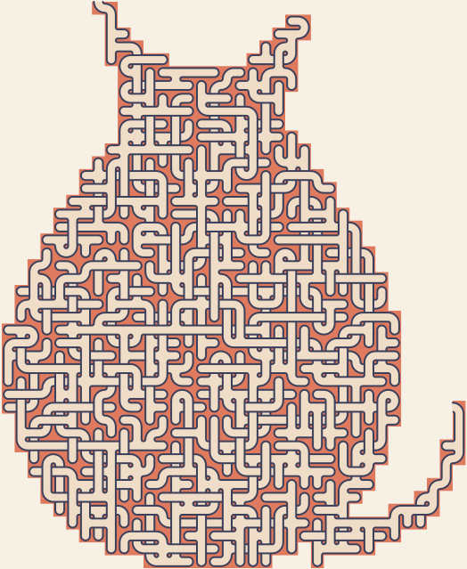 Sitting Cat — square-Labyrinth 40×48