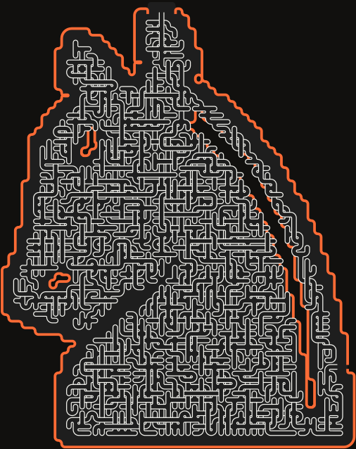 Chess Knight — 56×70 square 미로