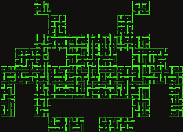 Pixel Invader — 56×42 square 미로
