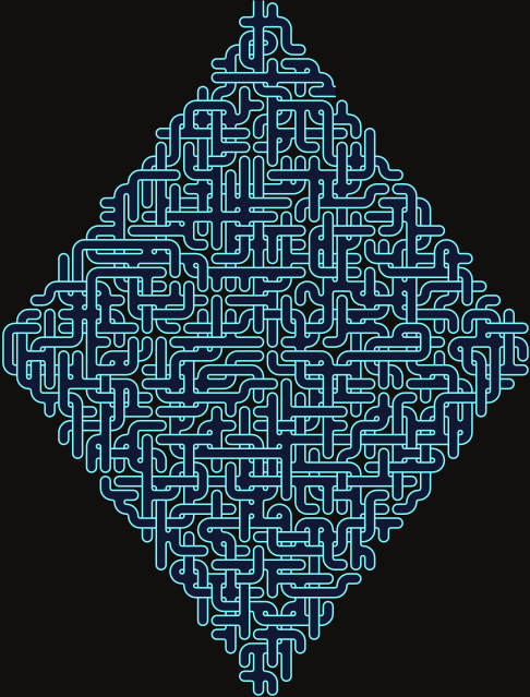 Diamond — 44×56 square 미로