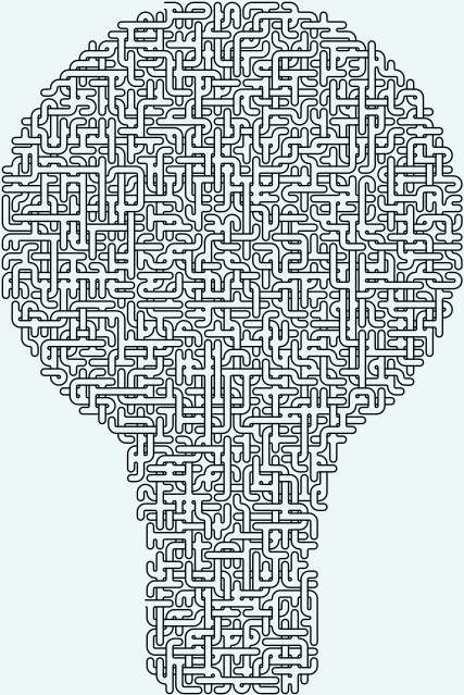 Lightbulb — 56×80 square 미로