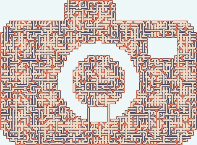 Retro Camera — 74×56 square 미로