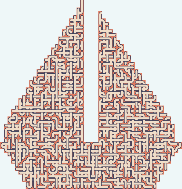 Sailboat — 56×58 square 미로