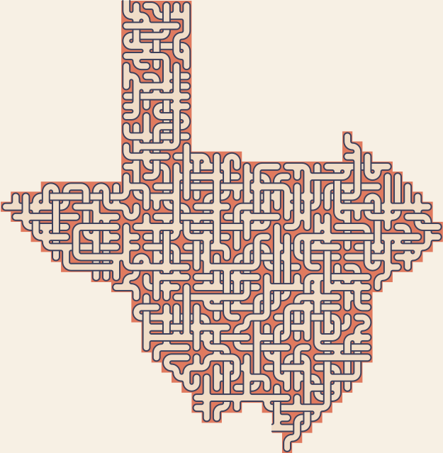 Texas — 48×48 square maze