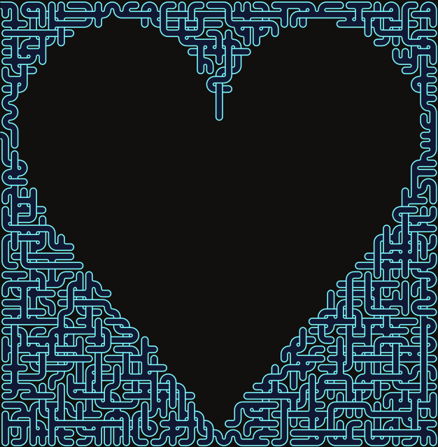 Heart (Inverted) — square-Labyrinth 47×48