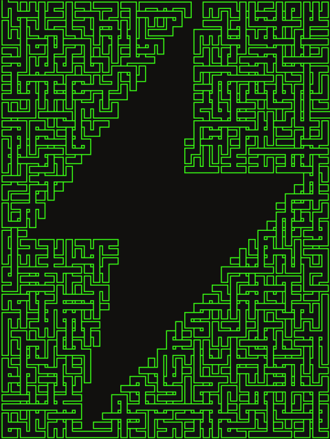Lightning Bolt (Inverted) — square-Labyrinth 36×48