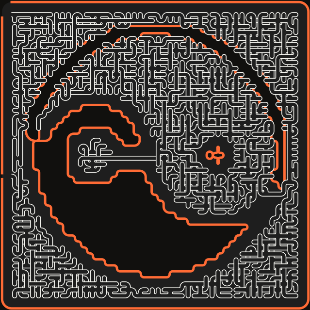 Yin Yang (Inverted) — square-Labyrinth 48×48