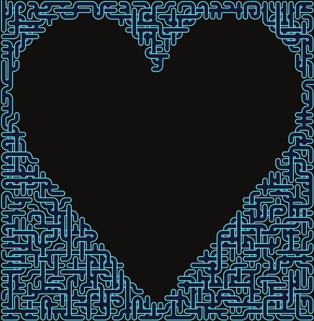 Heart (Inverted) — square-Labyrinth 48×49