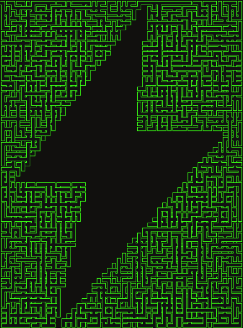 Lightning Bolt (Inverted) — square-Labyrinth 48×65