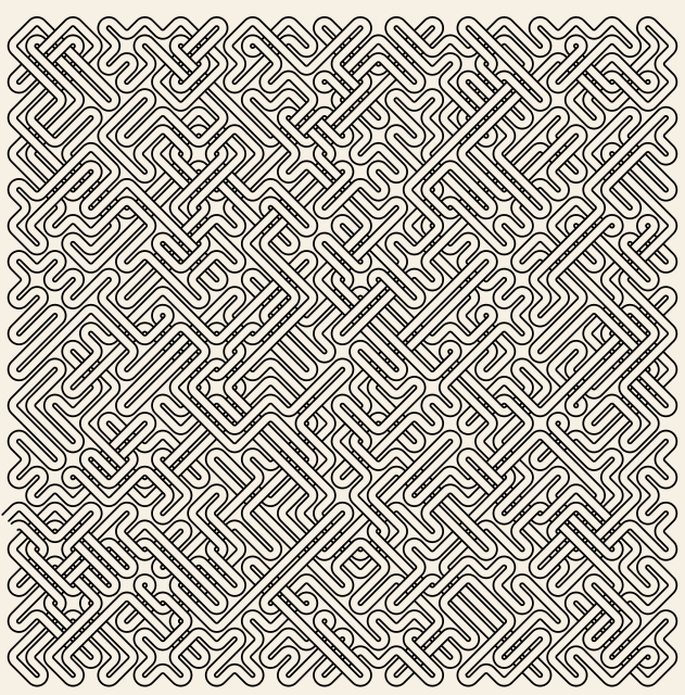 Woven diamond — diamond-Labyrinth 36×36
