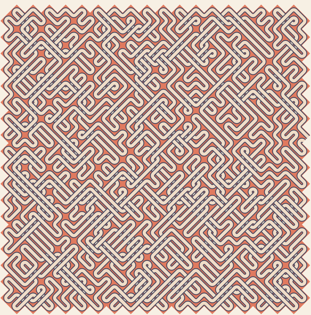 Woven diamond — diamond-Labyrinth 36×36