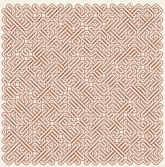 Woven diamond — diamond-Labyrinth 36×36