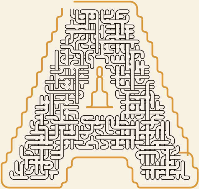 Letter A — square-Labyrinth 40×38