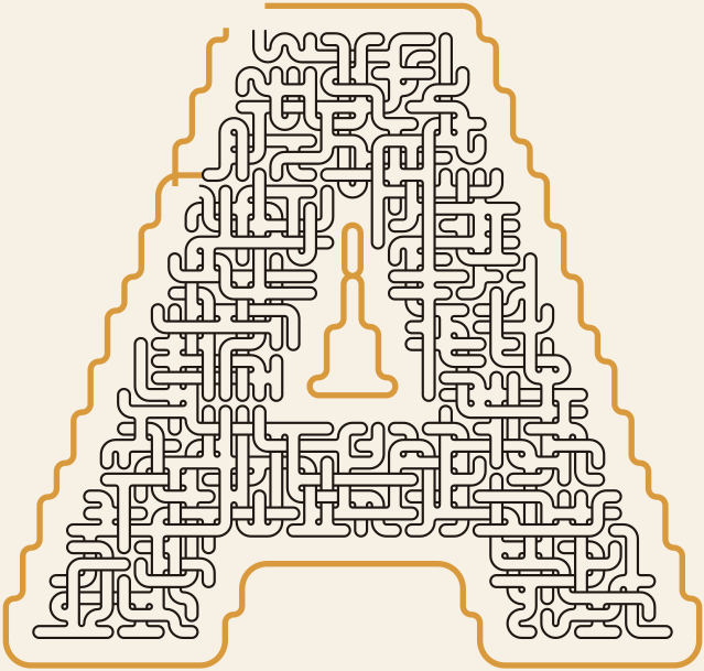 Letter A — square-Labyrinth 42×40