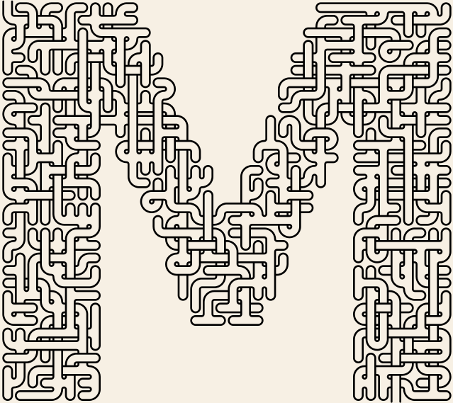 Letter M — square-Labyrinth 40×36