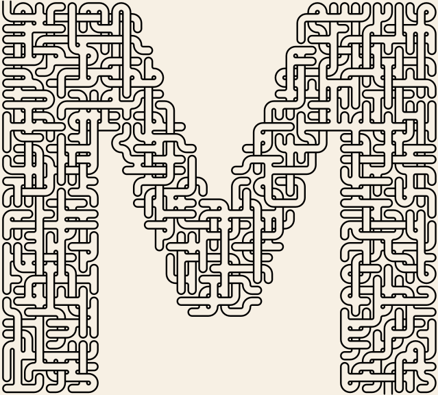 Letter M — square-Labyrinth 44×40