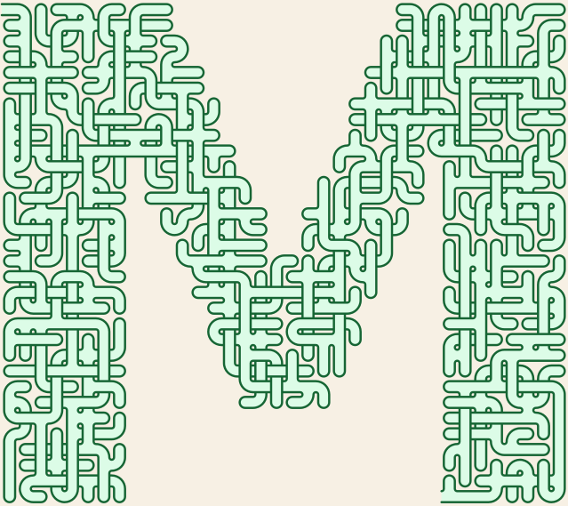 Letter M — square-Labyrinth 40×36