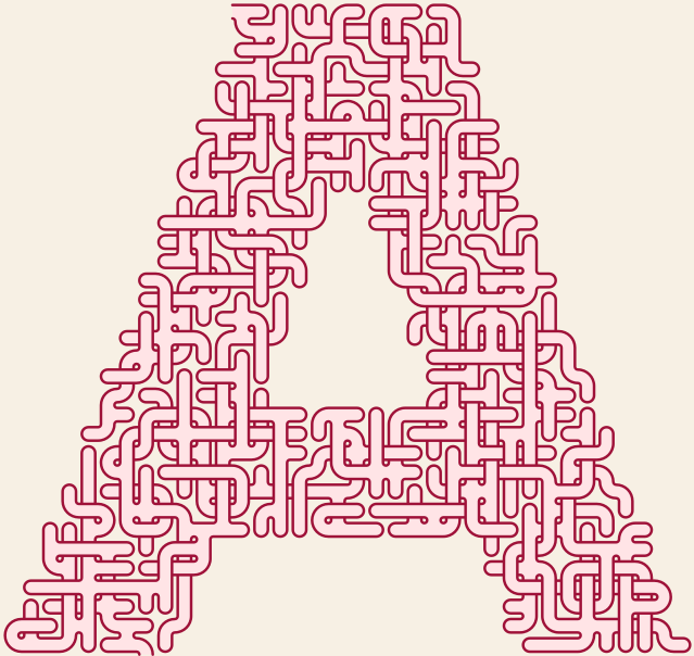 Letter A — square-Labyrinth 40×38