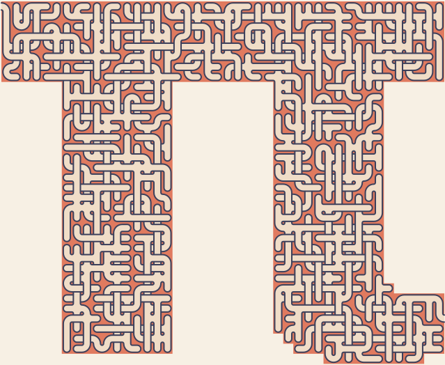 Pi — square-Labyrinth 48×40
