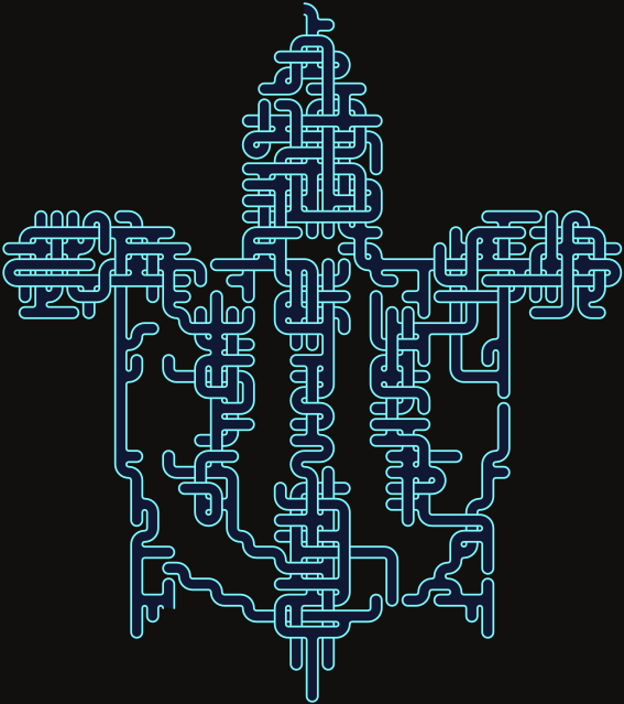 Fleur-de-lis — square-Labyrinth 43×48