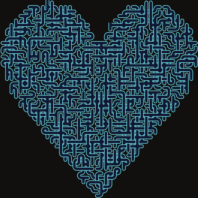 Heart — square-Labyrinth 48×49