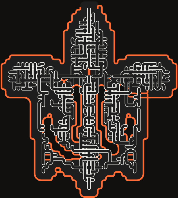Fleur-de-lis — square-Labyrinth 43×48