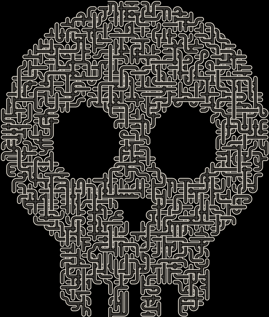 Skull — square-Labyrinth 56×65