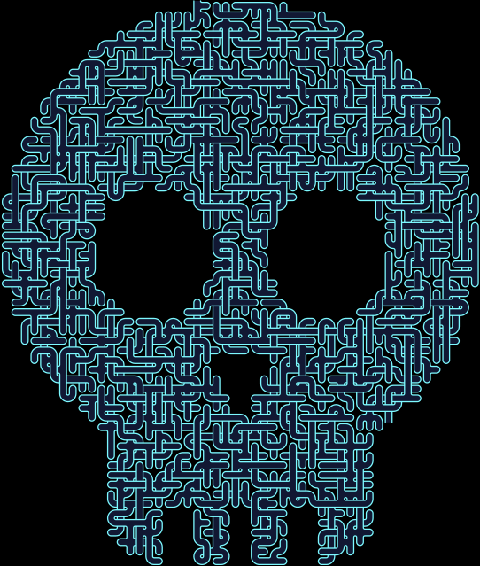 Skull — square-Labyrinth 56×65