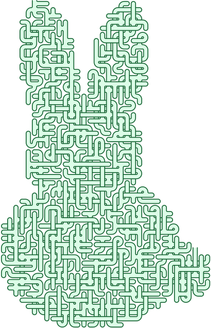 Sitting Bunny — 40×59 のsquare迷路
