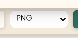 The studio’s download format selector listing PNG, SVG (paid) and PDF (paid)