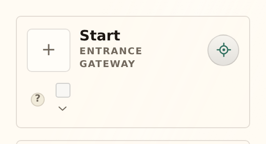 The entrance card open, showing the marker block, Size slider and Fine-tune