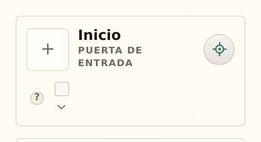La tarjeta de entrada abierta, con el bloque del marcador, el control Tamaño y Ajuste fino