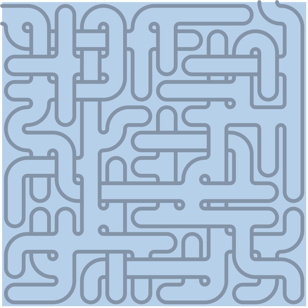 The background layer isolated: the maze silhouette filled with color