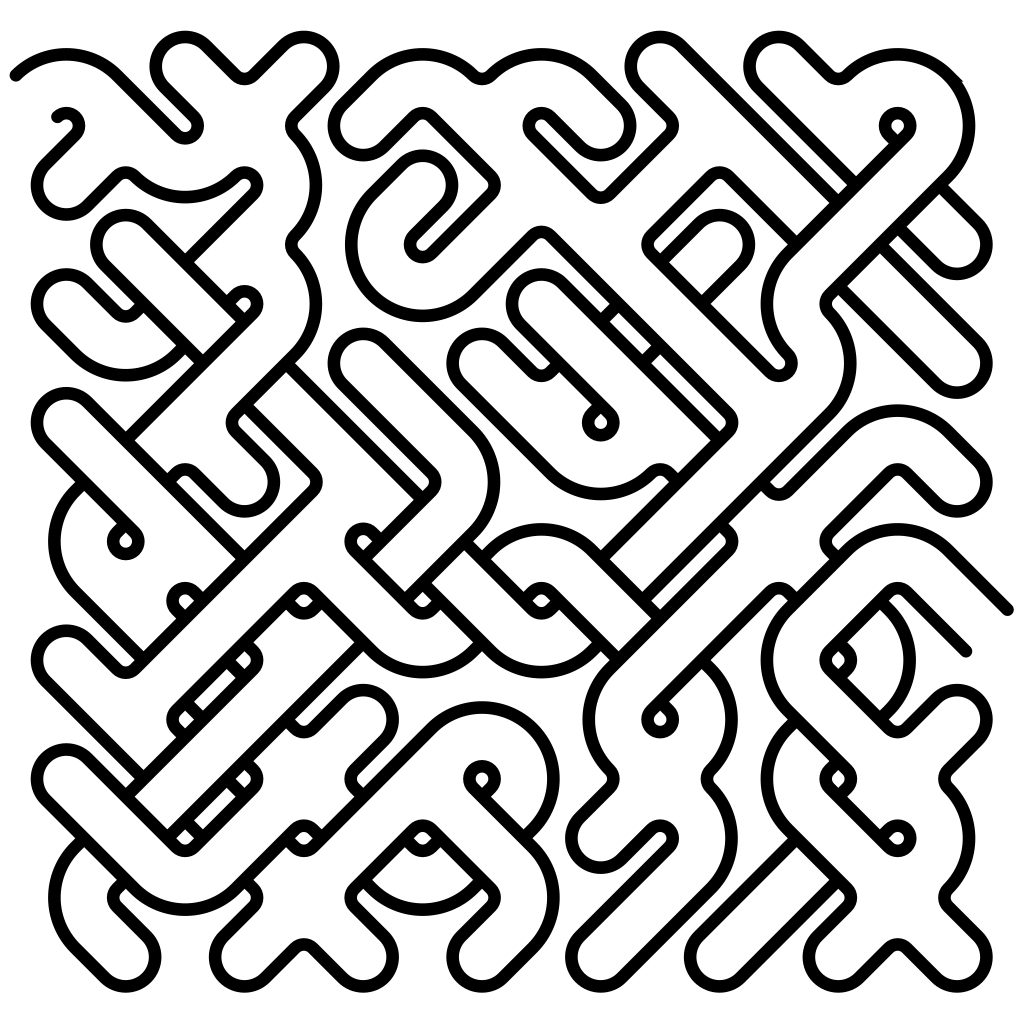 A diamond-grid maze: diagonal corridors zigzagging through rotated square cells