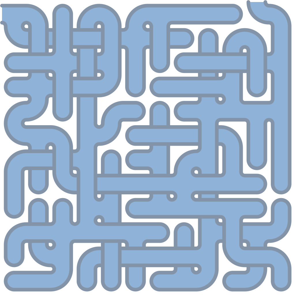 The interior layer isolated: the cell floor filled inside the maze